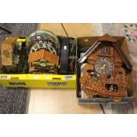 Novelty clock collection including Disney, Lionel Railway, Elvis, cuckoo clock (7 in 2 boxes)