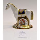 Royal Crown Derby Race Horse paperweight with certificate, no box, 1st quality.