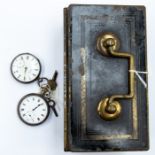 Two silver pocket watches plus tin, to include  a C & S Finch version, together with another open