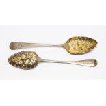 Two George III fruit spoons, London