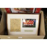 A collection of assorted World Cup memorabilia to include: printed autographs of the 1966 World