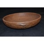 Martin "Lizardman" Dutton bowl, in oak, circa 1950's, quite rare