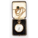 A gold plated JH Gillgrass open faced pocket watch, subsidiary dial, numbers, dial diameter