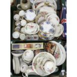 A collection of china and tea wares inlcluding Royal Doulton Arcadia, Crown Derby Posie, Royal