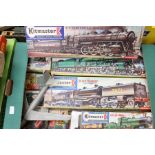 Kitmaster plastic model kits of trains, including Beyer Garratt- unmade, New York Central Hudson-