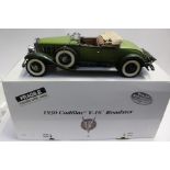 Cadillac V-16 Roadster, 1930, by Danbury Mint, 1:12 scale museum masterpiece range with box and