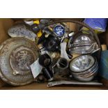 A quantity of motoring related spares, lamps, carriage lamp, industrial adjustable lamp, AA/RAC