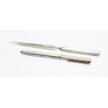 Silver paper knife and pencil, London, import marks 1991