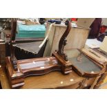 A Victorian mahogany drawer top dressing mirror with lift up drawer, two side drawers, detached