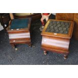 Two mahogany Victorian commodes, both with pots.
