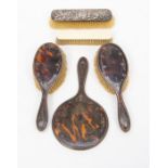 Silver and tortoiseshell dressing table top items