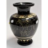 Mid 20th Century studio pottery vase with classical figure and horse detail