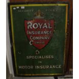 An early 20th Century enamelled cast iron advertising sign, entitled Security First Royal