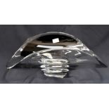 A Kosta Boda glass centrepiece bowl, black and clear glass,