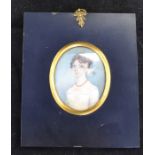 George III miniature portrait of a young lady unsigned