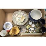 A collection of 20th Century ceramics including Dresden, Wedgwood, Clarice Cliff etc (Q)