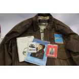 Chris De Burgh - Tour crew items including Brown leather jacket, Flying Colours Tour Crew Jacket,