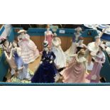 Collection of 11 Coalport Limited Edition figurines including Rose Blossom (1968/7500), Mystique (