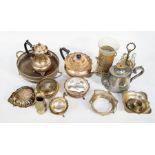 A group of silver plate including tea wares