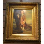 A 20th Century oil painting of a young man in early 18th Century style, 39cm x 29cm, gilt frame