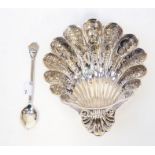 A Birmingham silver shell shaped bowl with an Australian silver spoon - Total gross weight 4.47oz