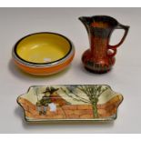 Early 20tyh century ceramic pieces including Samfordware jug, Grays pottery bowl and Doulton tray
