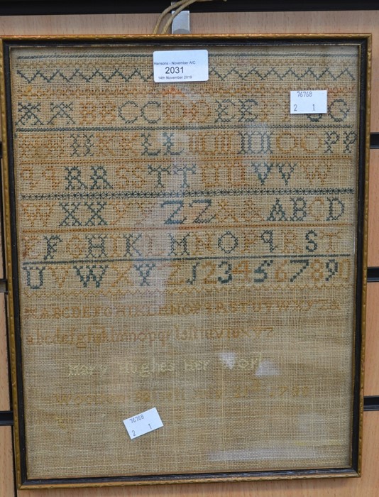 A George III sampler, 1780, alphabet only