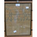 A George III sampler, 1780, alphabet only