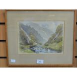A Harold Gresley watercolour 'Stepping Stones' Dovedale, Derbyshire