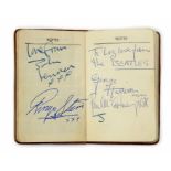 A 1963 brown morocco diary, signed 'To Liz, Love from The Beatles, in the hand of George Harrison,