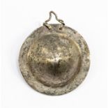 An 8th century style Frankish silver shield boss shaped brooch, approx 5cm diam, approx 0.44ozt