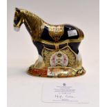 Royal Crown Derby shire horse paperweight with certificate, no box, 1st quality.