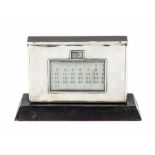 A Birmingham silver desk calendar, circa 1913, W J Myatt & Co