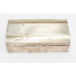 A silver cigarette box, 16.43 ozt approx, cartouche initialled and dated EC, 30th Sept 1931, Chester