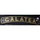 Locomotive name plate Galatea, copy