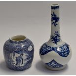 19th Century blue and white Chinese bluster vase, with early 20th Century Chinese blue and white