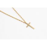 A 9ct gold crucifix on 9ct gold chain, total gross weight approx 4.8gms