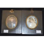 Two 19th Century portraits of a Victorian lady and gent