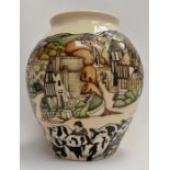 A modern Moorcroft 'Off to Market' vase, 28cm high, design by Paul Hilditch signed and stamped on