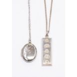 Queen Elizabeth II Silver Jubilee pendant, 2002, and a sterling silver locket