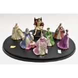 Coalport "Henry viii and his six wives" Miniatures on plinth