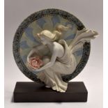 Lladro: A Limited Edition study, a moulded plaque with superimposed girl with lily, modeller M.