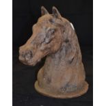 A cast metal horses head, French classical design, approx. 12inch H