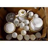 A Royal Albert white and gilt coffee set