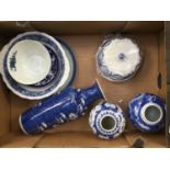 A group of ceramic blue and whites including Chinese ginger jars, Chinese baluster jug, Delft