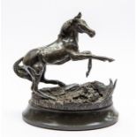 British Horse Society Silver Scuplture of a Horse entitled "Startled Yearling" complete with