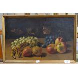 Four 19th Century oil paintings, still life and views