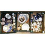 A collection of 20th Century ceramics including commemorative cups, plates, vases, glasswares, and