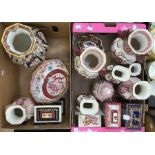 2 boxes of Masons Ironstone pottery including a pair of Dragon vases, pair of Mandarin vases, with