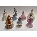 Collection of various Royal Worcester figurines including Grace, Day to Remember, Victoria, Diana,